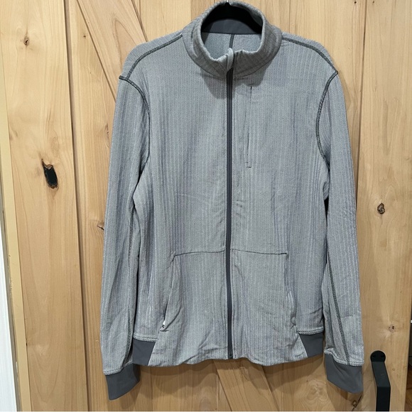 Lululemon PrePost Jacket Size Large  Heathered Herringbone Gray - Picture 9 of 14